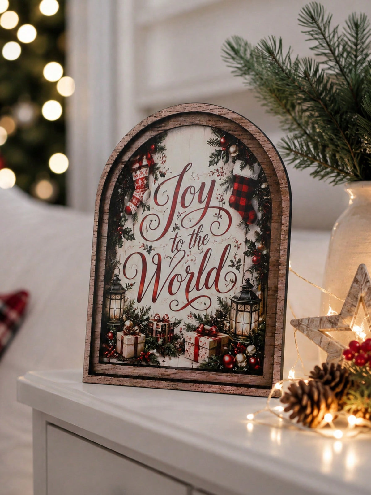 joy to the world arch tabletop sign - photo 11