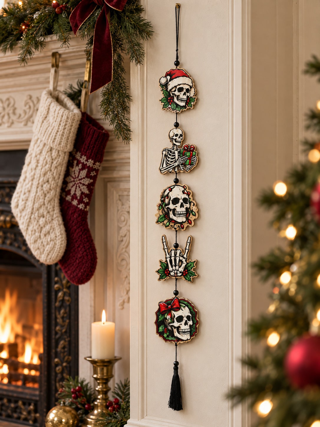 creepy Christmas skull hanging decor - photo 11