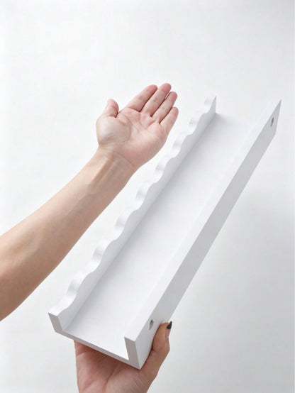 wavy edge floating wall shelf - White photo 10