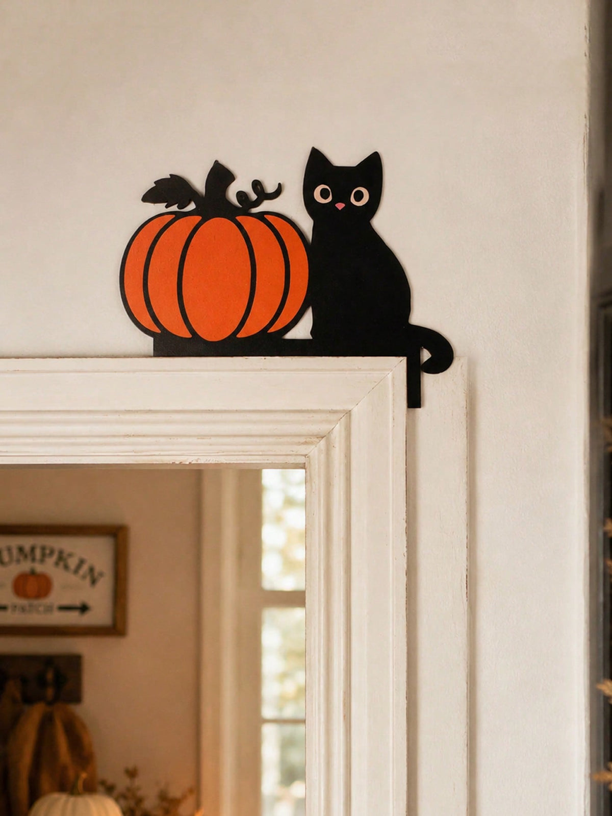 black cat pumpkin door corner decor - photo 9