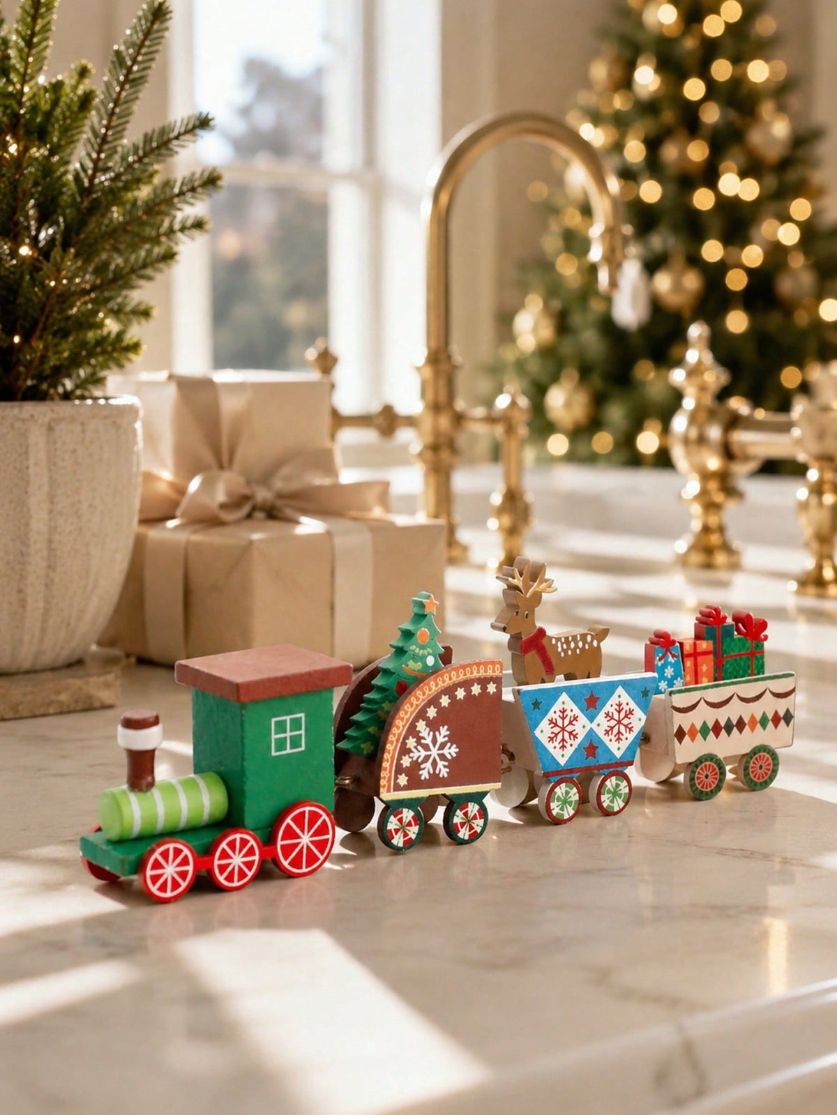 Christmas train reindeer tabletop decor - photo 9