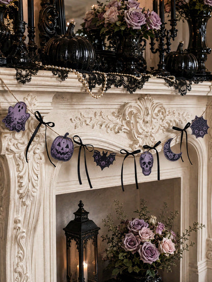 purple gothic Halloween garland - photo 10