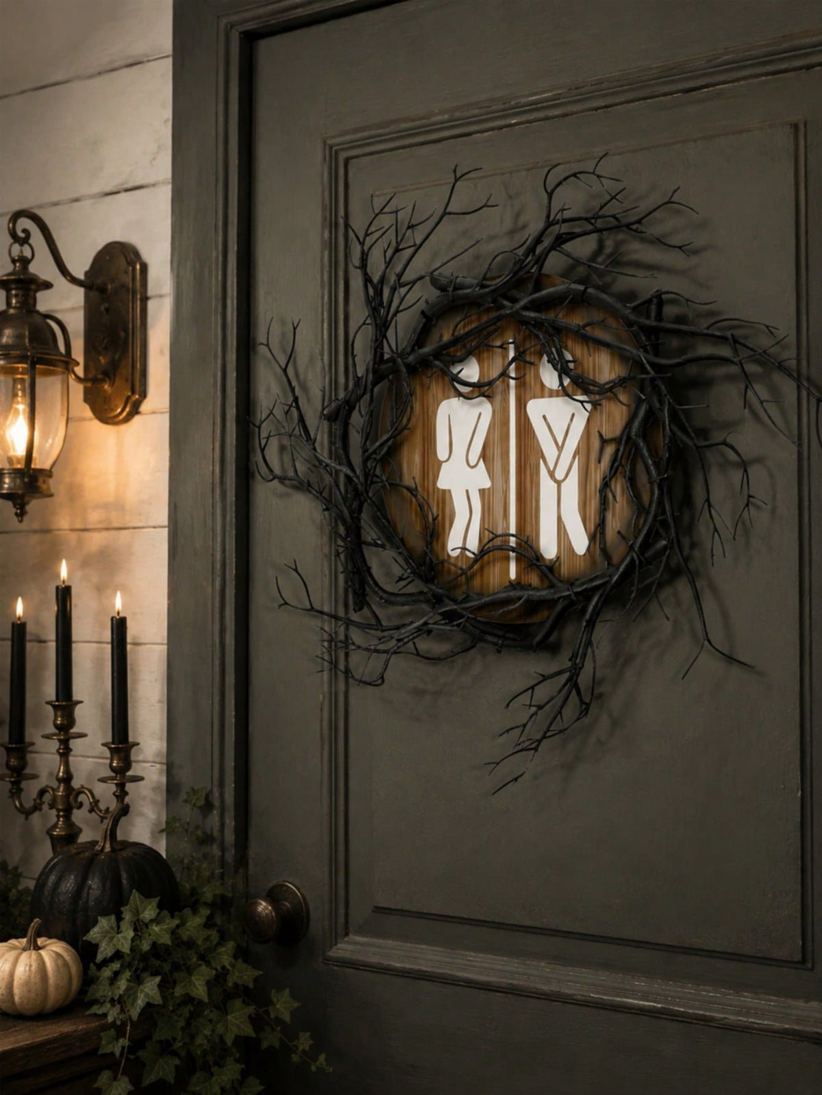 gothic restroom sign - photo 9