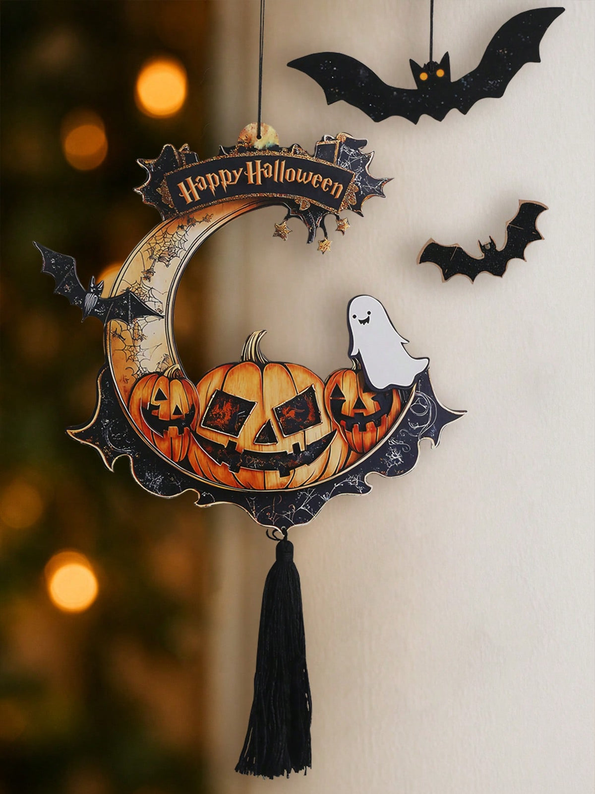 crescent moon pumpkin hanging decor - photo 11