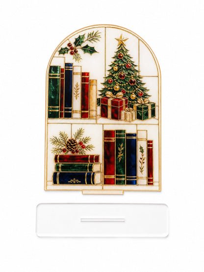 Christmas bookshelf scene plaque - photo 10