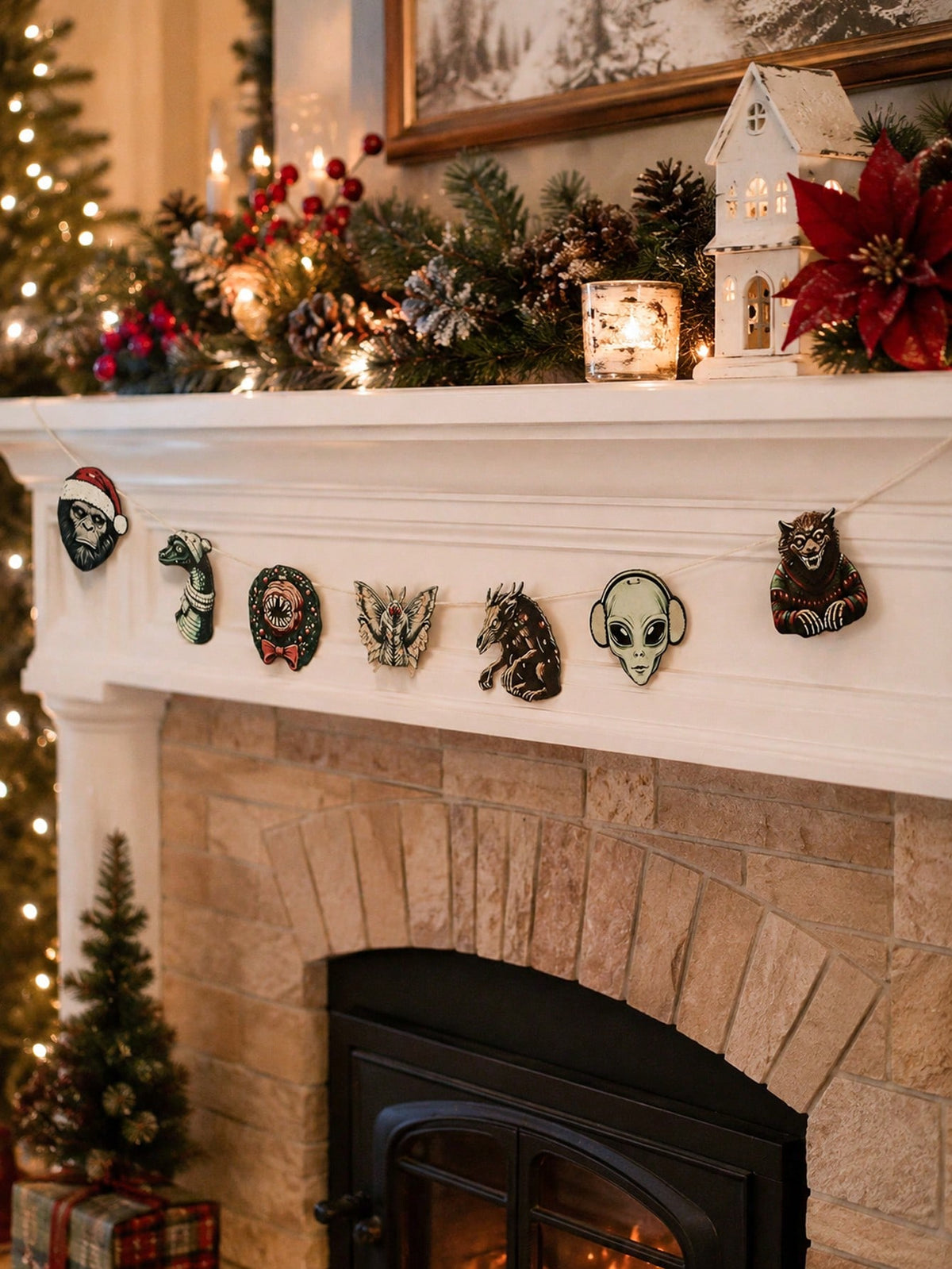 creepy monster Christmas garland - photo 10