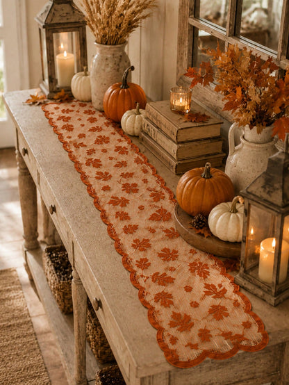 maple leaf lace table runner - photo 10
