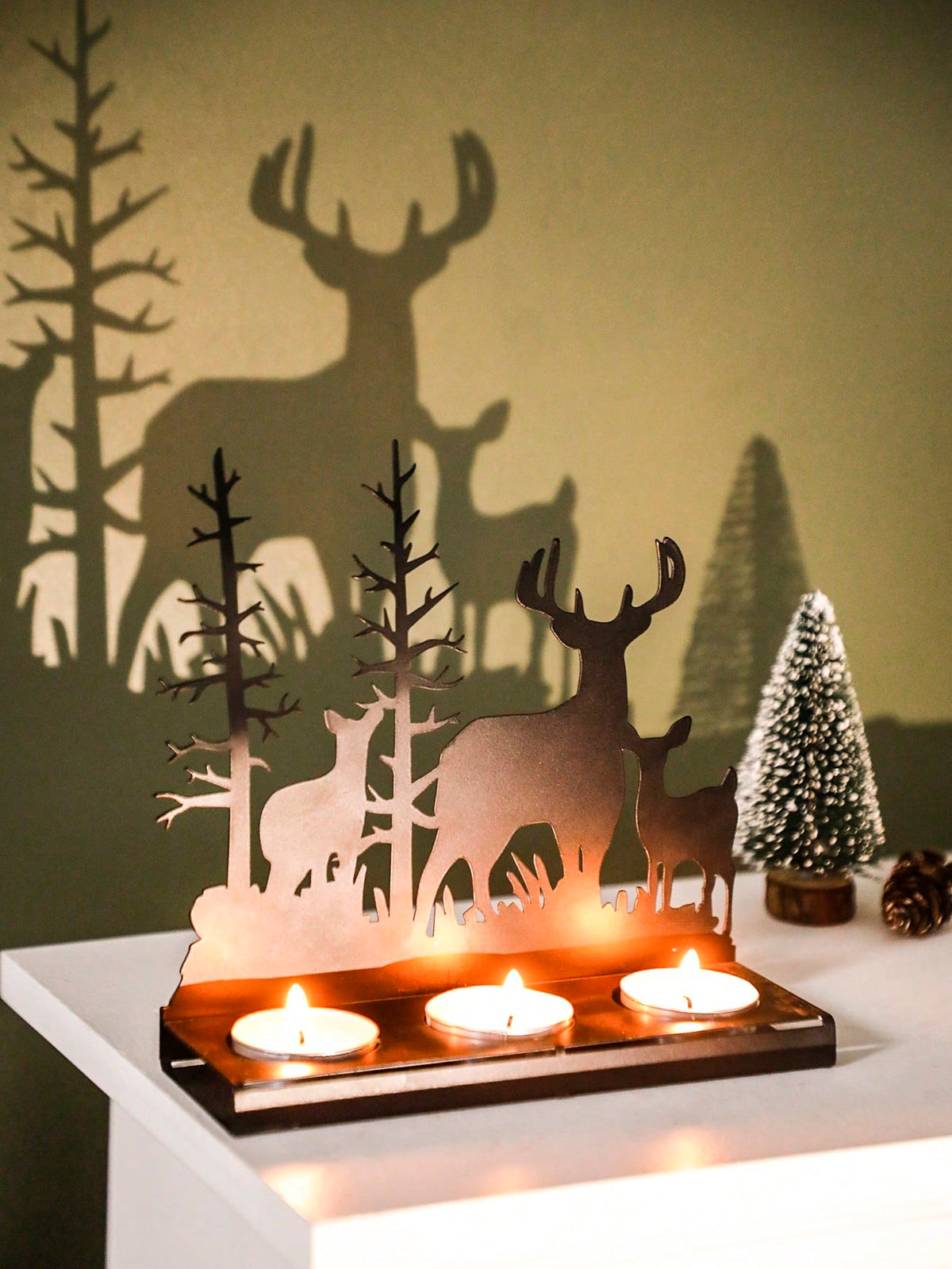 deer family tea light centerpiece - photo 9