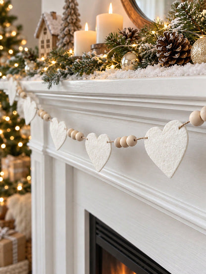 white felt heart garland - photo 10