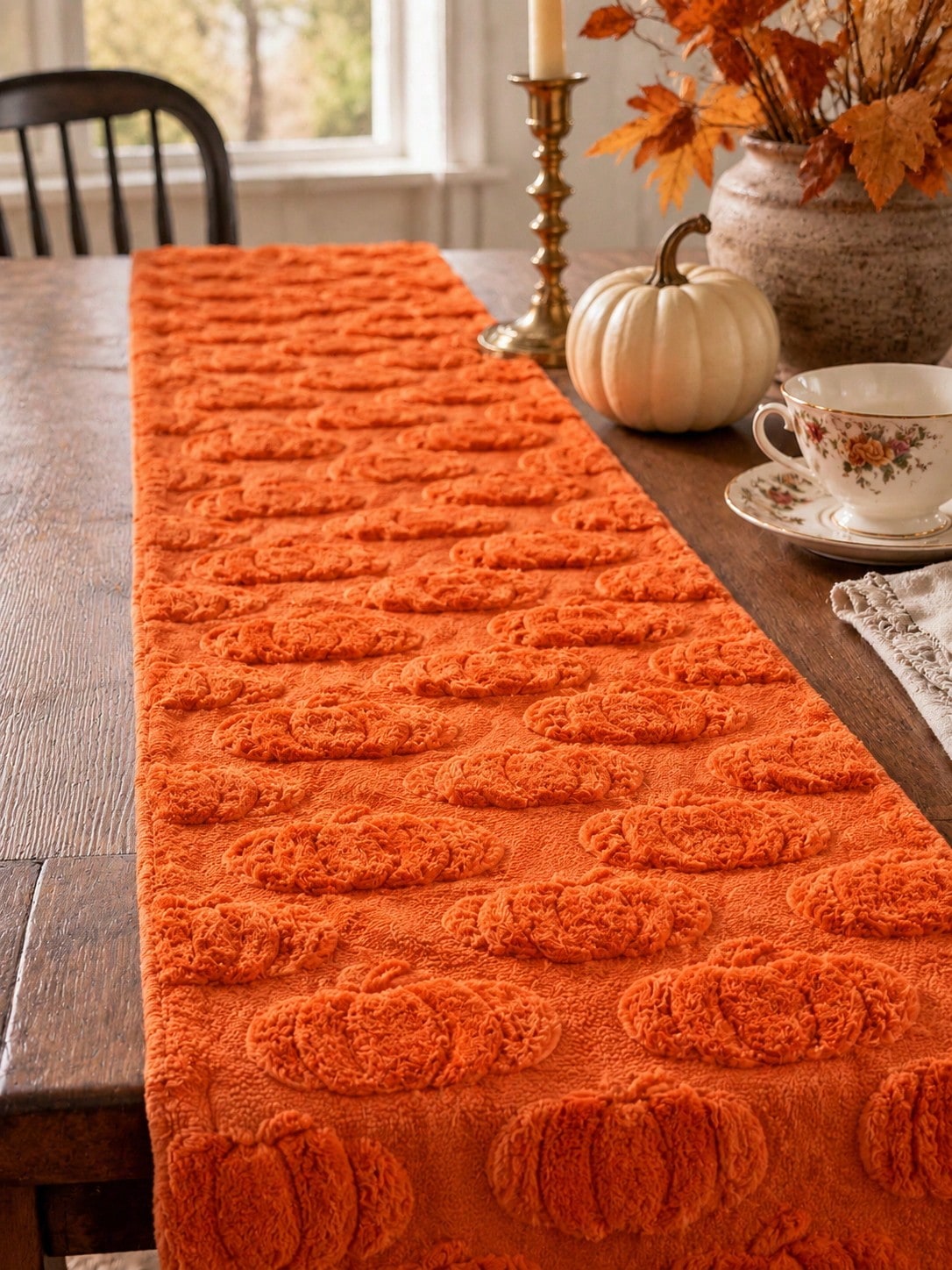 embossed pumpkin table runner - photo 10