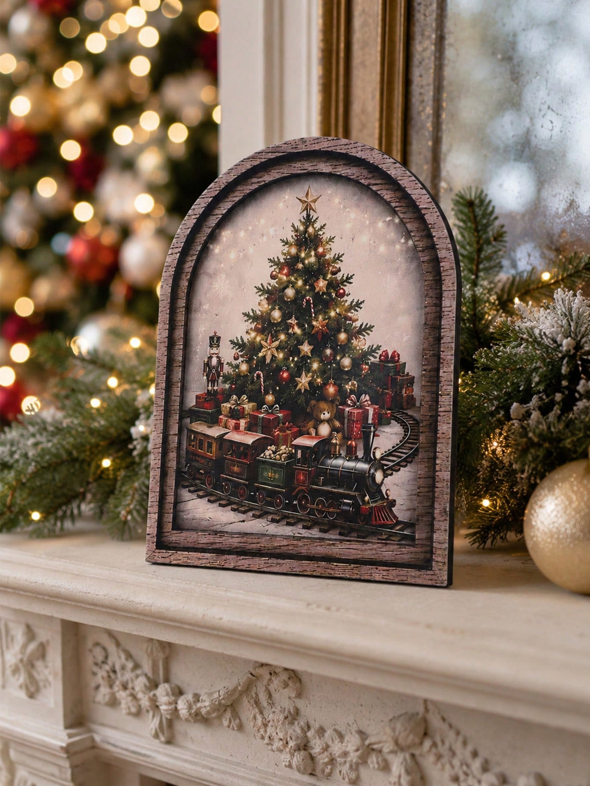 Christmas tree train arch tabletop sign - photo 10