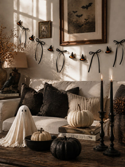witch hat garland black bows - photo 10