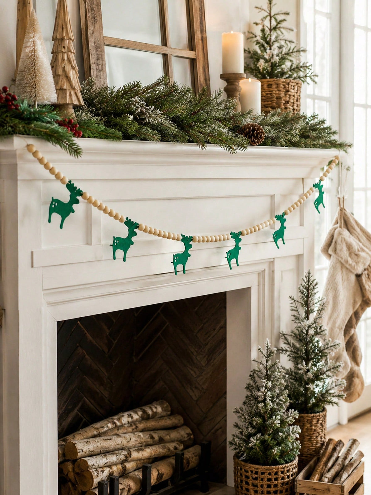 felt reindeer bead garland - photo 10