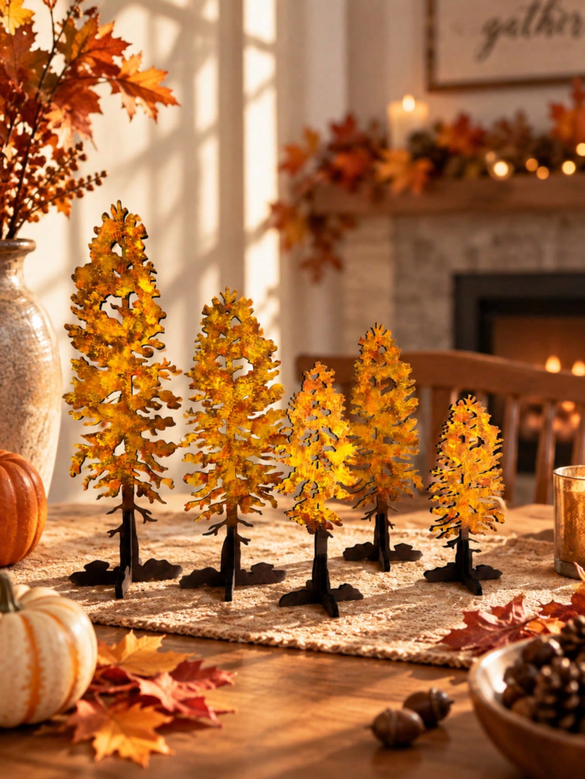 tree tabletop silhouettes - Orange photo 9