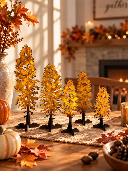 tree tabletop silhouettes - Orange photo 9