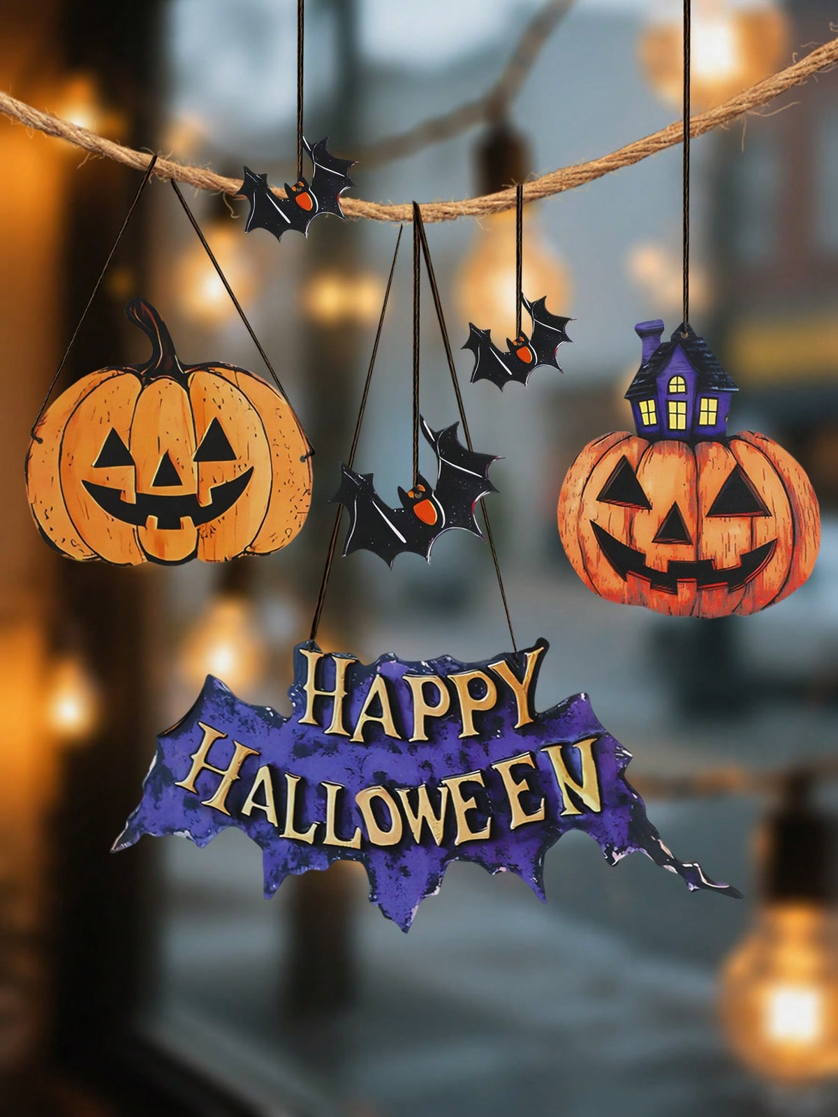bat moon pumpkin Halloween door sign - photo 11