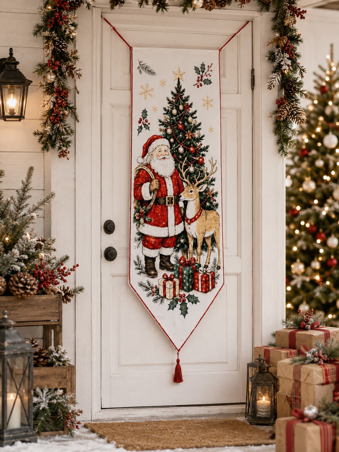 vintage Santa Christmas door banner - photo 11