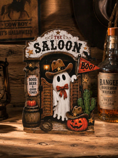 ghost saloon Halloween tabletop sign - photo 11