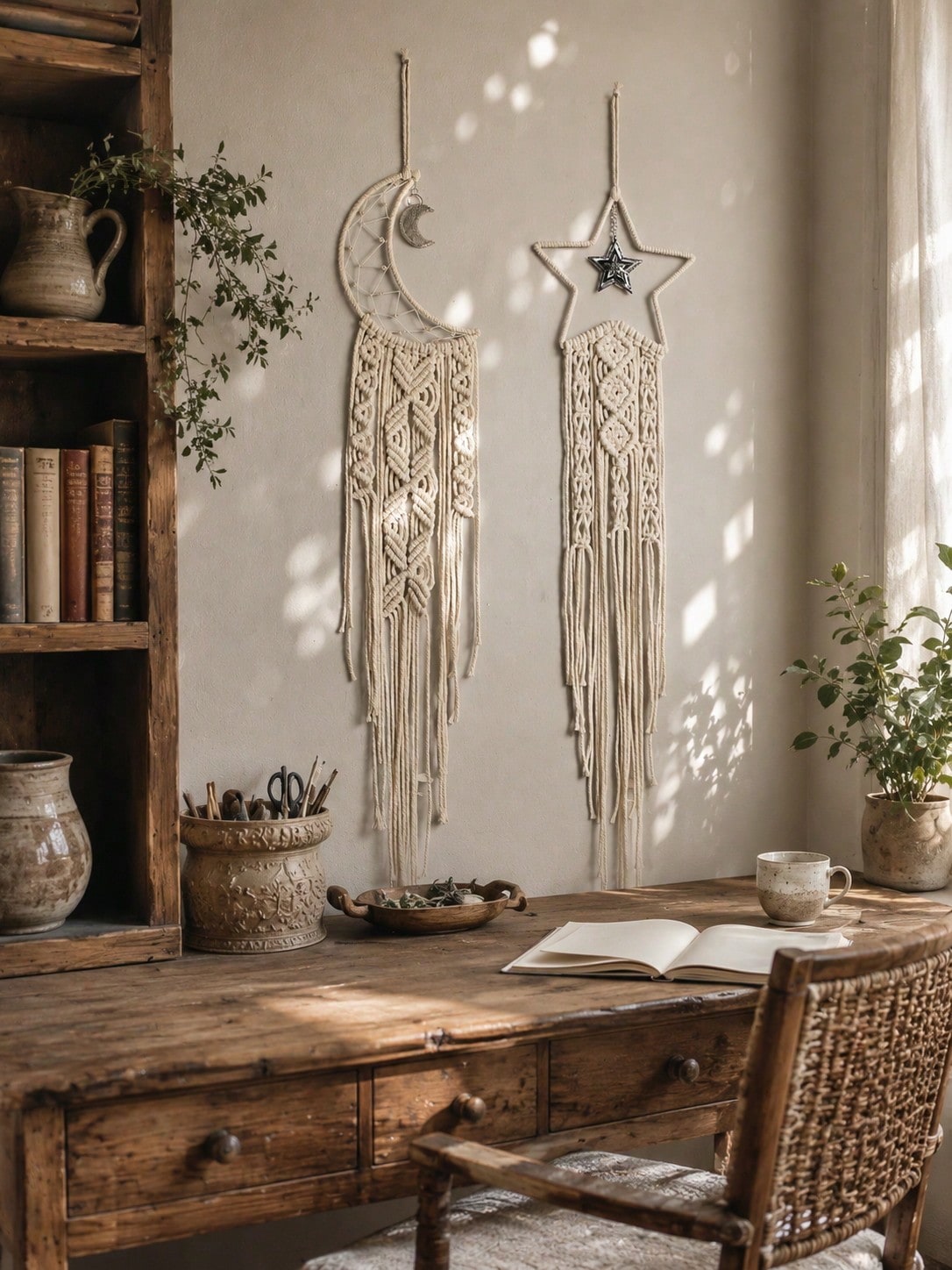 moon star macrame wall hanging - photo 10