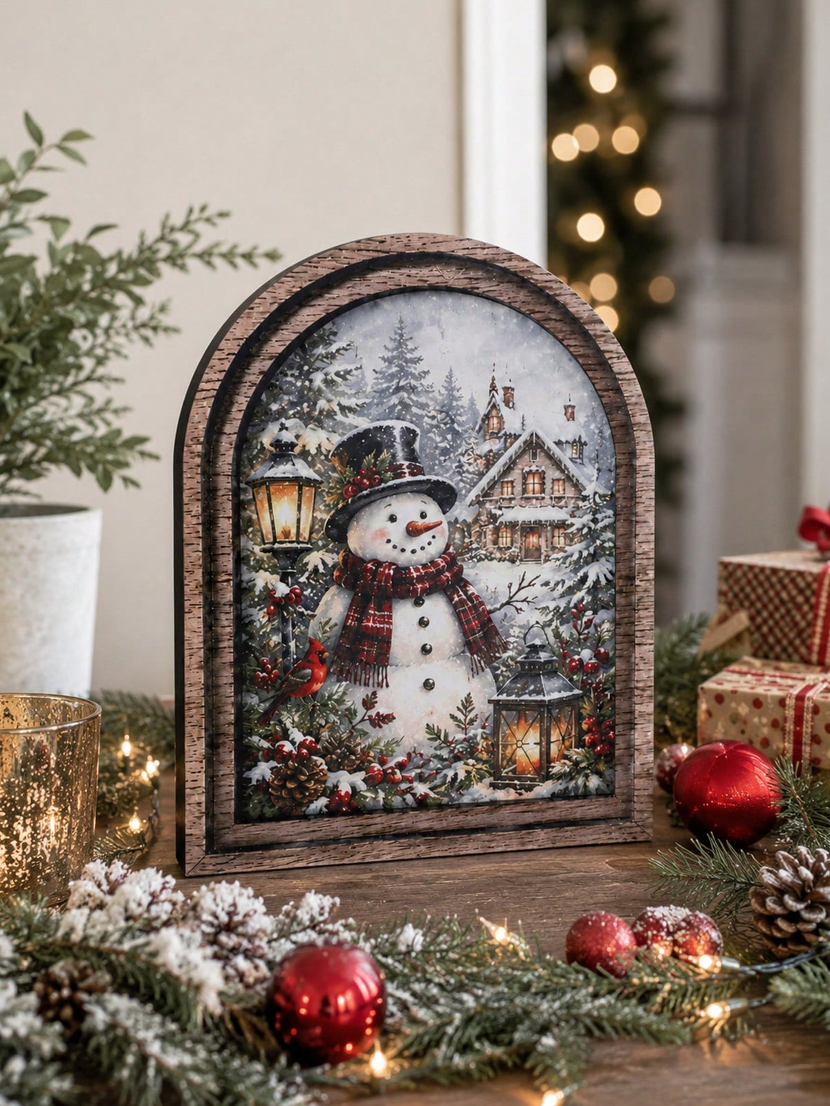 snowman winter arch tabletop sign - photo 11