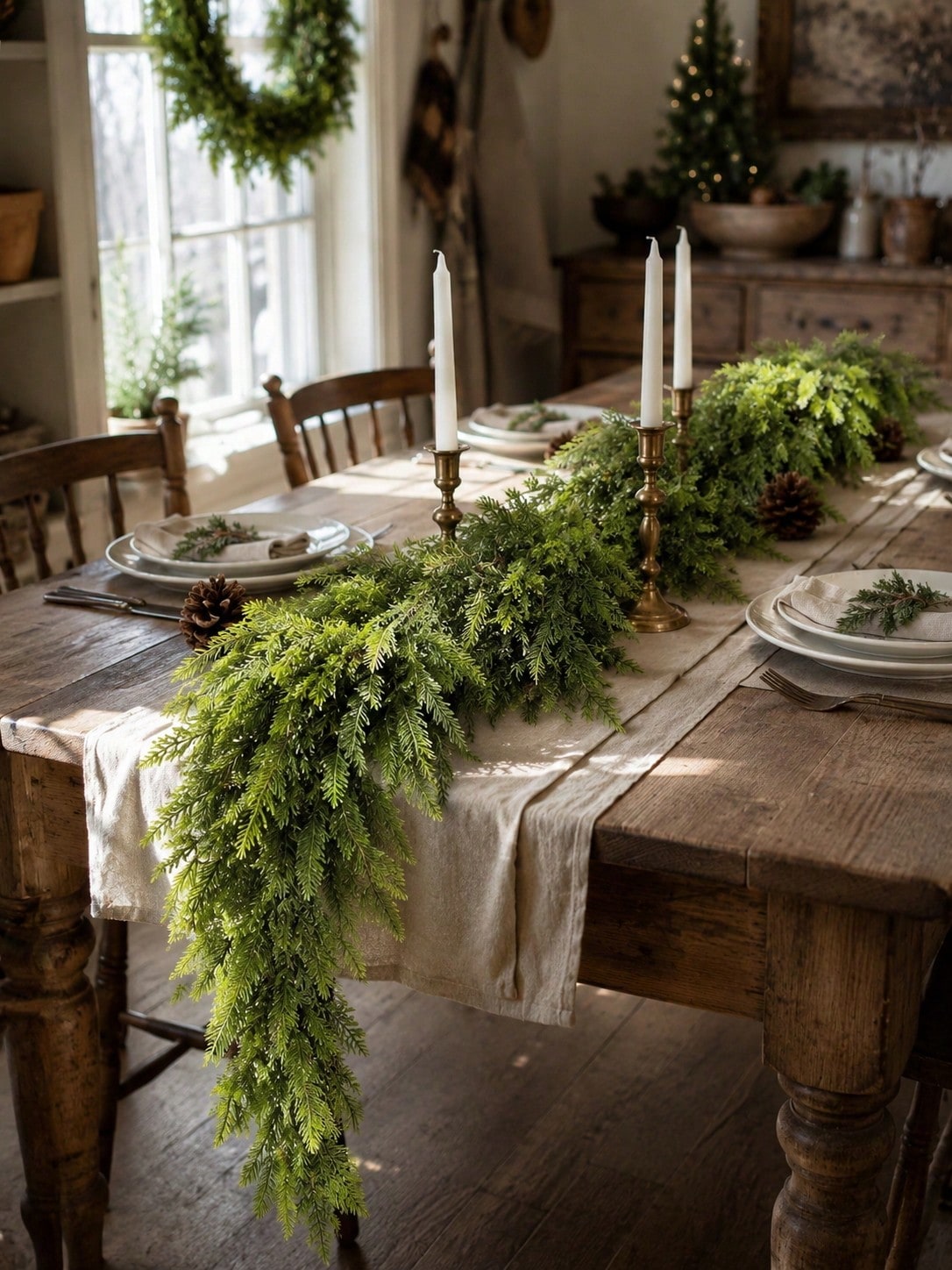 artificial cypress Christmas garland - photo 12