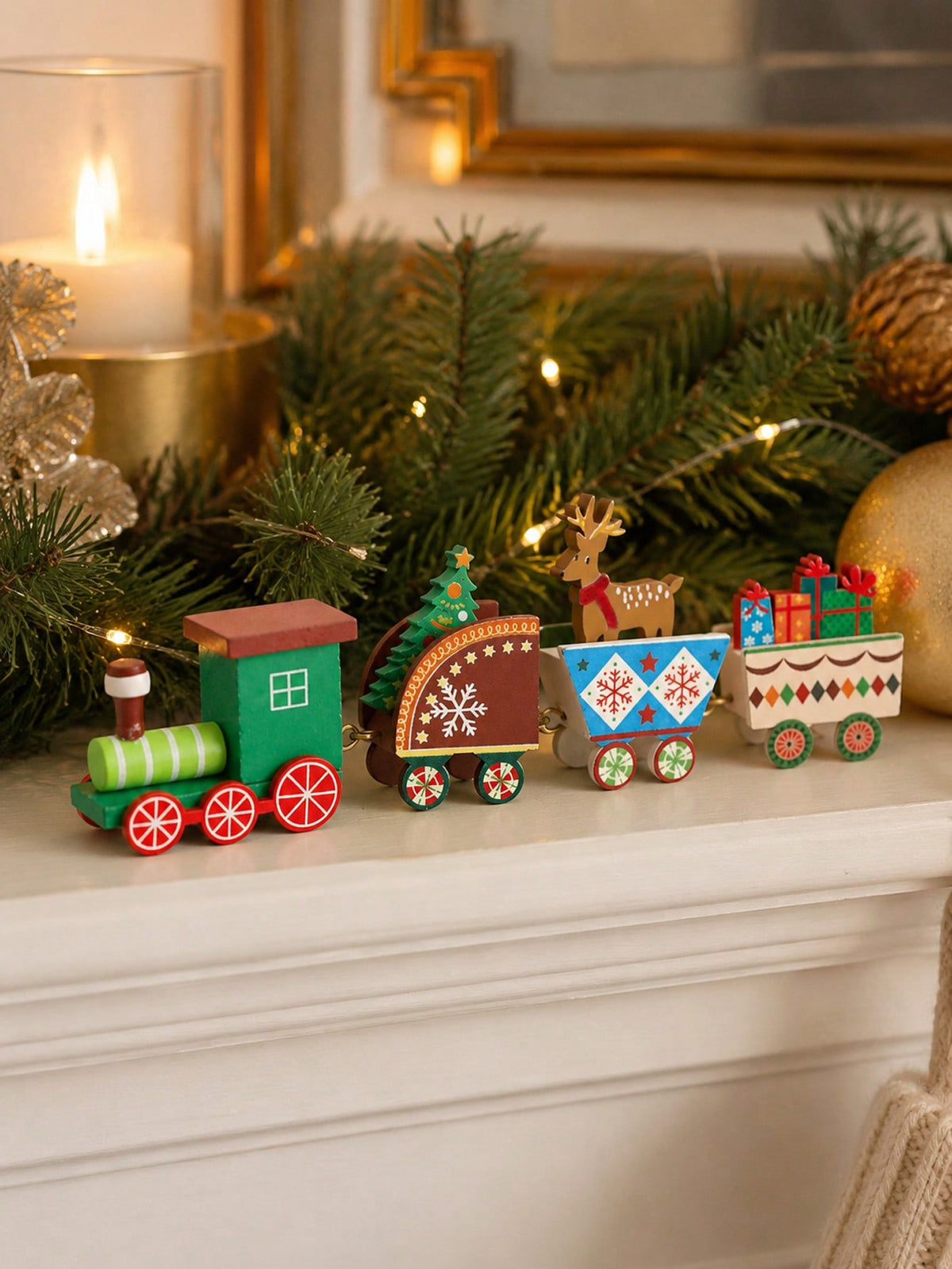 Christmas train reindeer tabletop decor - photo 10