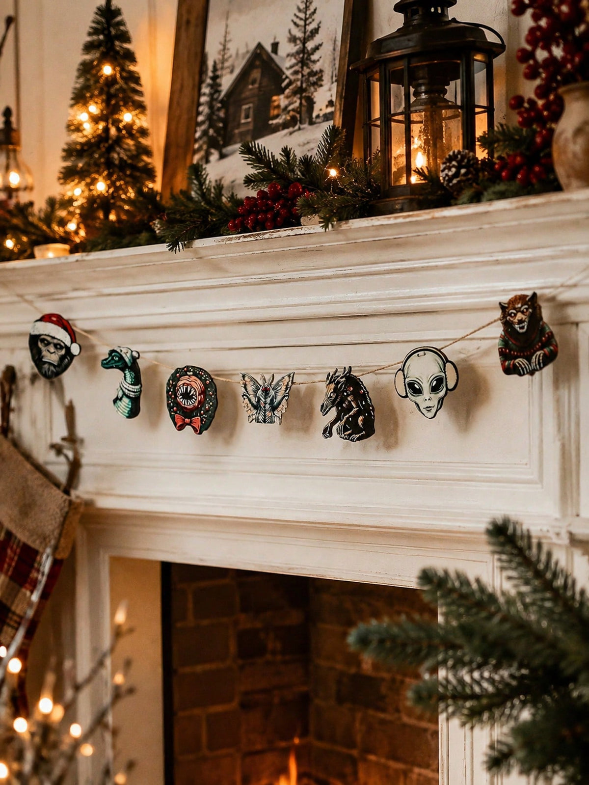 creepy monster Christmas garland - photo 11