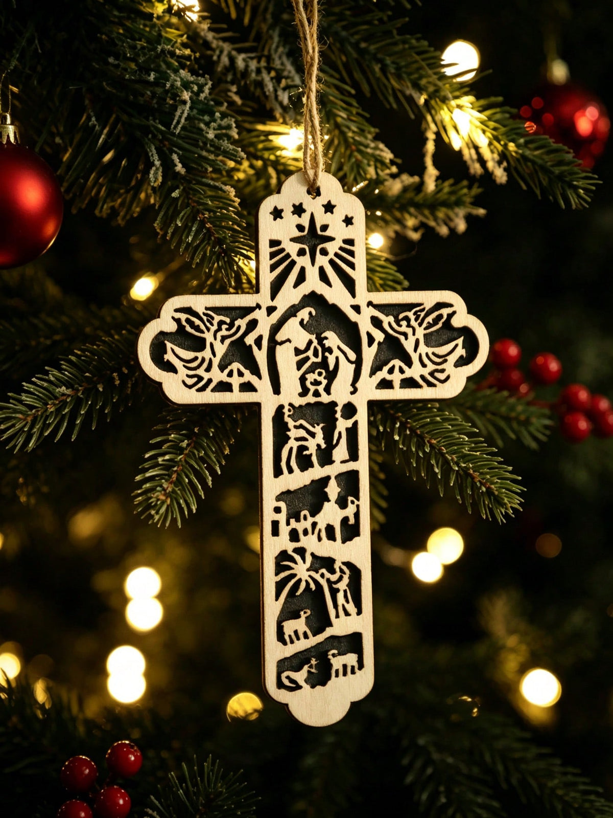 nativity cross Christmas ornament - photo 10