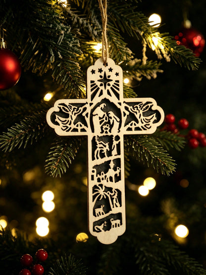nativity cross Christmas ornament - photo 10