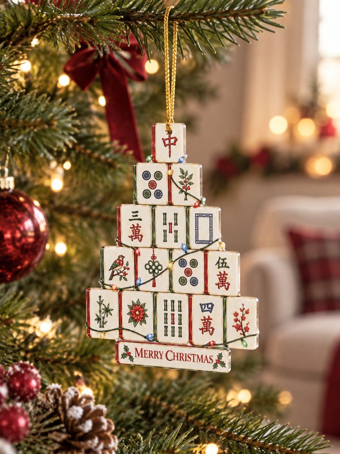 mahjong Christmas tree ornament - photo 11