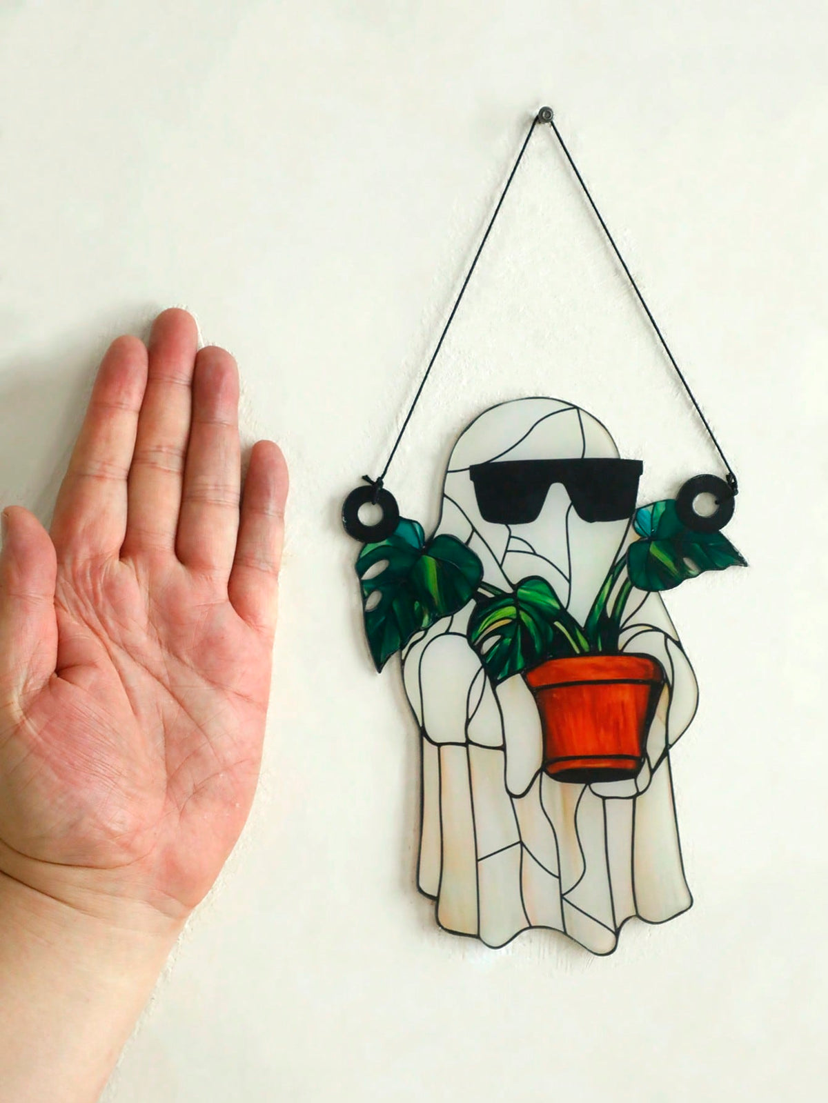 ghost monstera suncatcher - photo 11