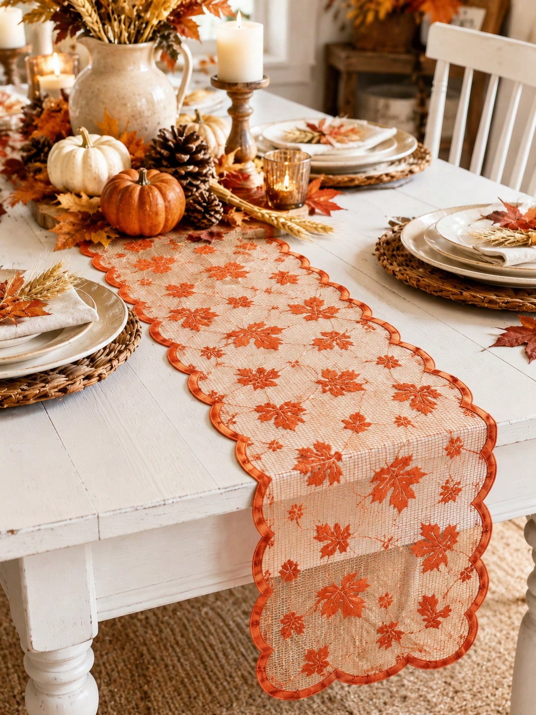 maple leaf lace table runner - photo 11