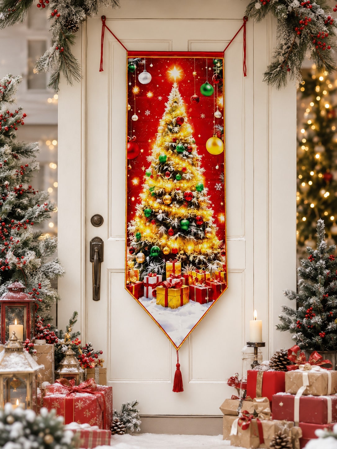 Christmas tree print door banner - photo 12