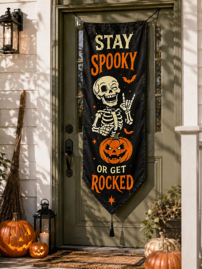 stay spooky skeleton porch banner - photo 11