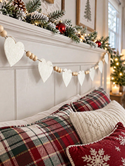 white felt heart garland - photo 11