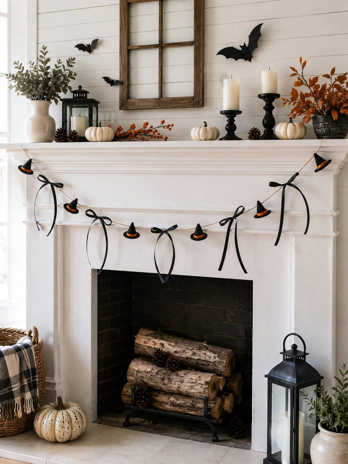 witch hat garland black bows - photo 11