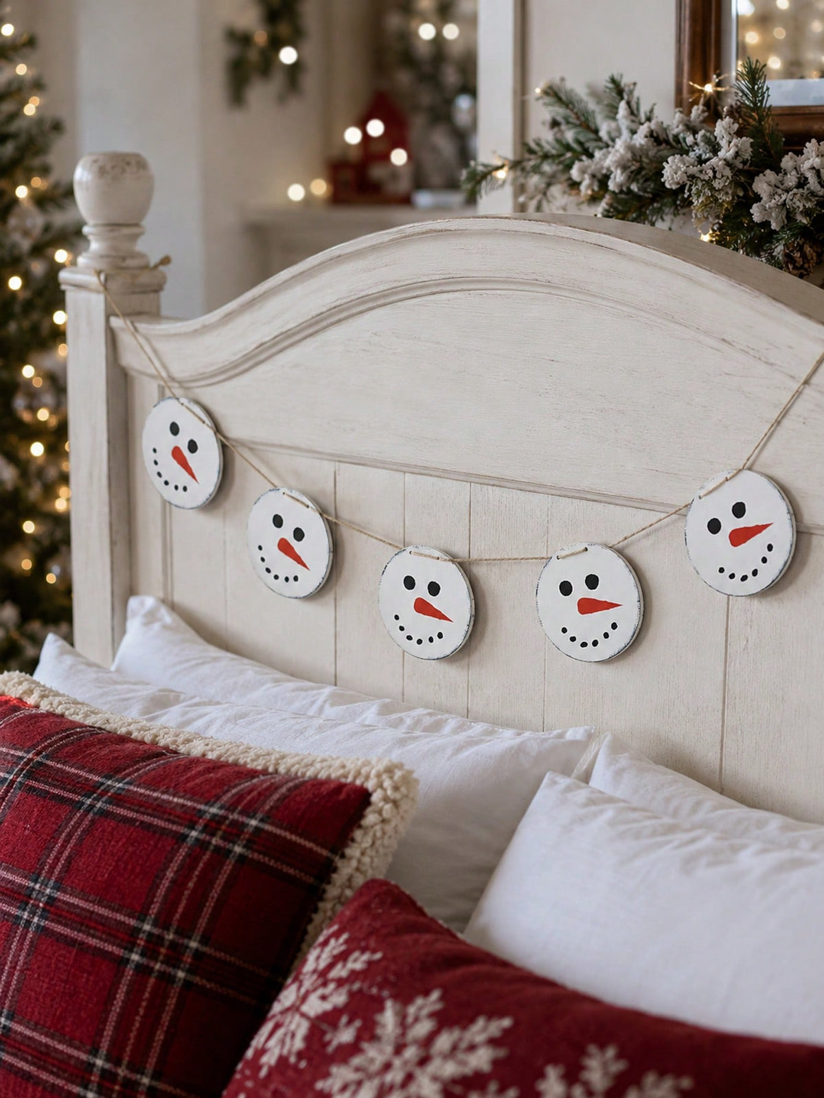snowman face Christmas garland - photo 11