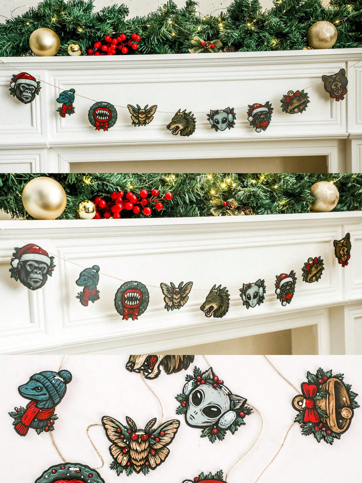 werewolf monster Christmas garland - photo 11