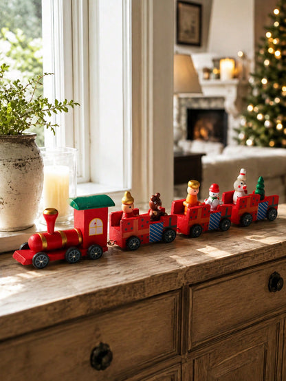 long Christmas train tabletop decor - photo 11