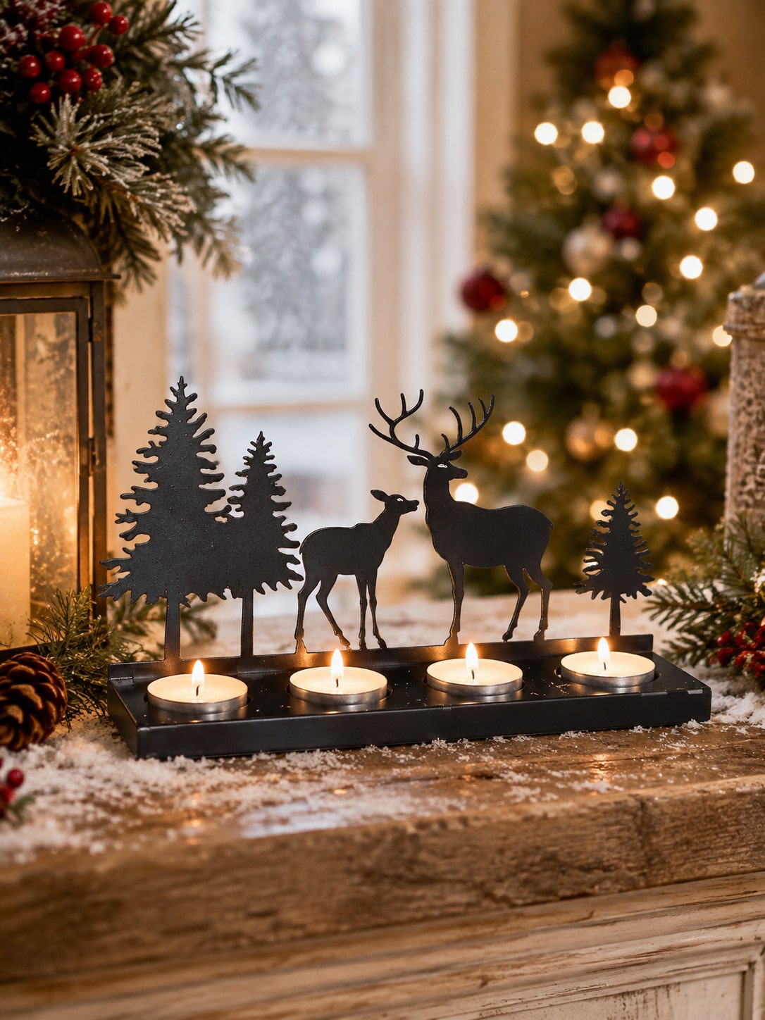 deer silhouette tea light holder - photo 11