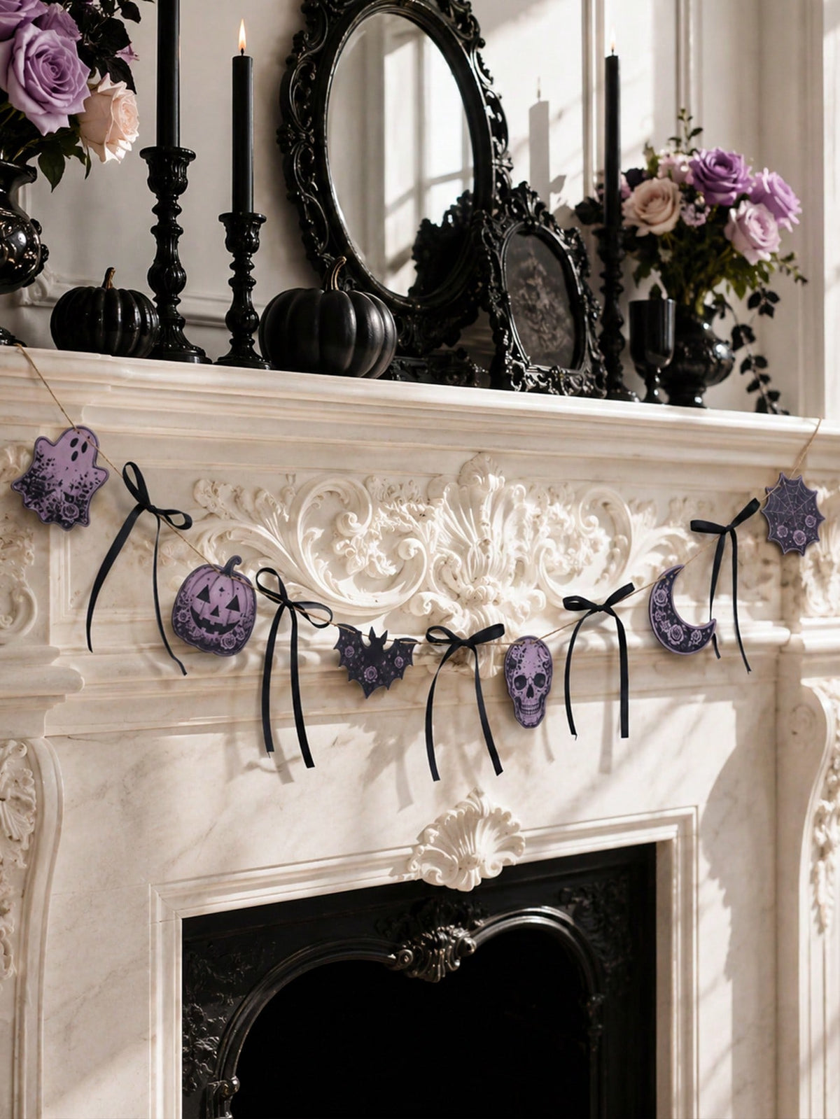 purple gothic Halloween garland - photo 11