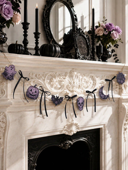 purple gothic Halloween garland - photo 11