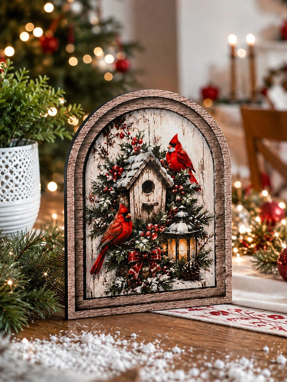 cardinal birdhouse winter arch sign - photo 11