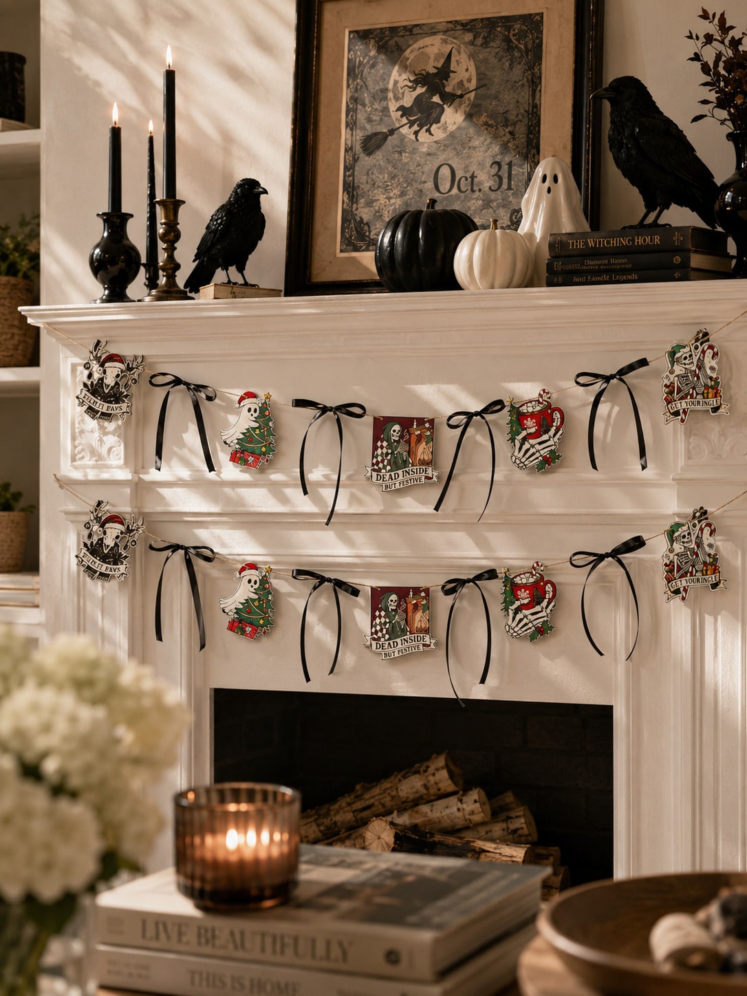 creepy Christmas skull ghost garland - photo 11