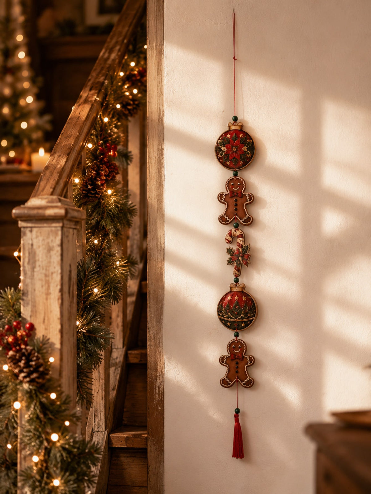 gingerbread candy cane hanging decor - photo 12