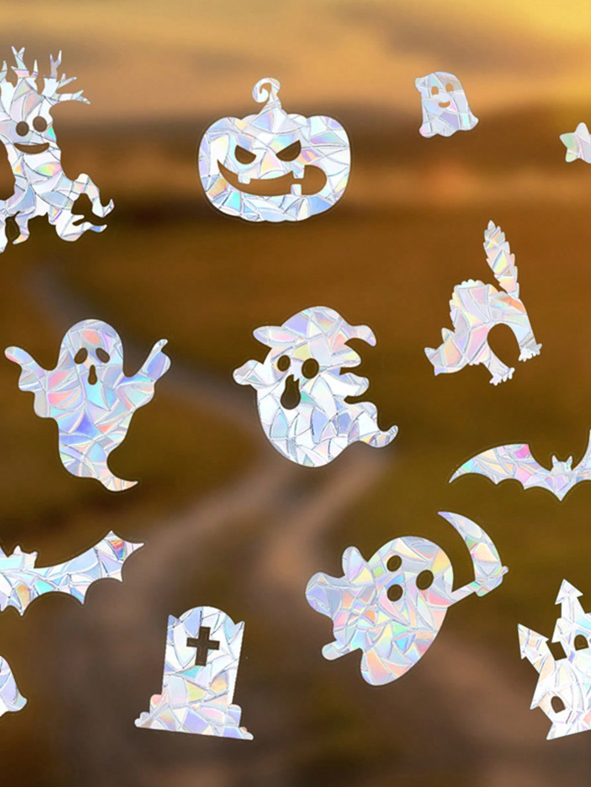holographic Halloween window stickers - photo 10