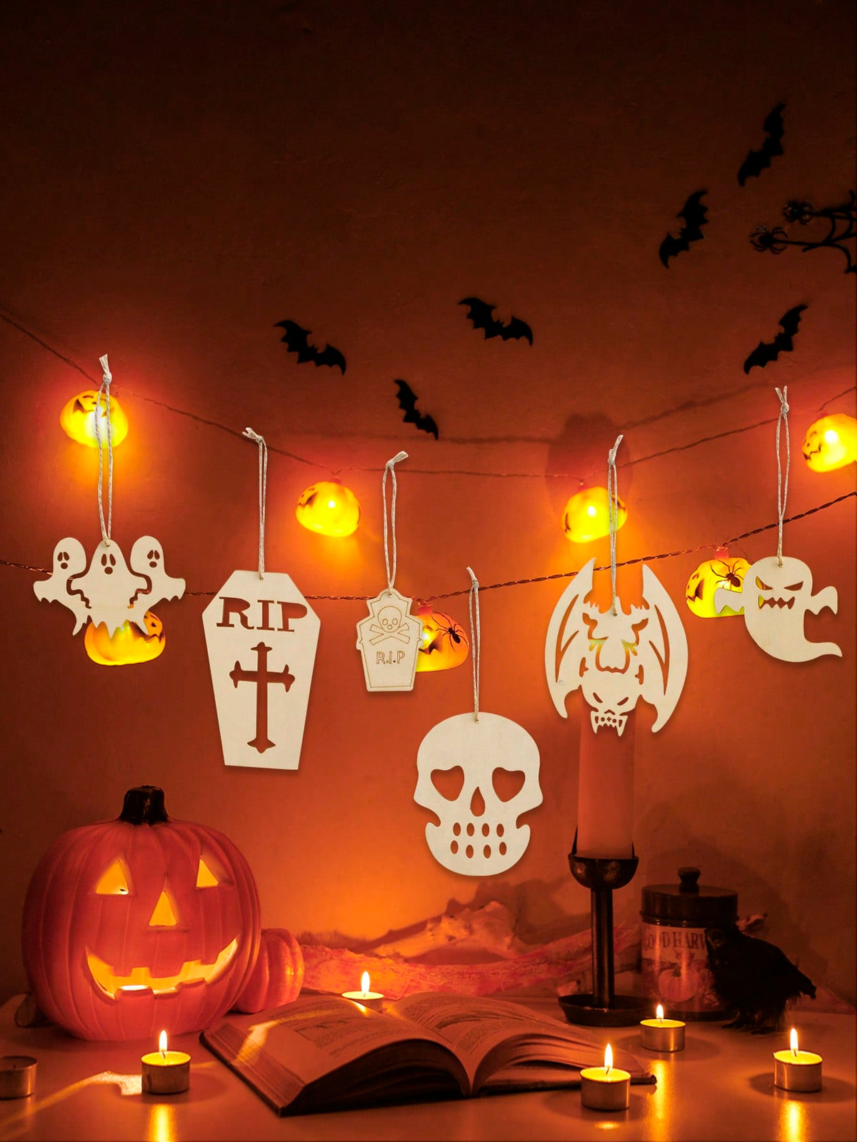 ghost skull coffin Halloween garland - photo 10