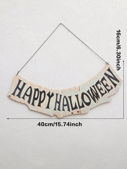 Happy Halloween banner moon pumpkins - photo 11