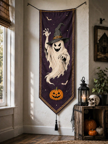 witch ghost Halloween porch banner - photo 11