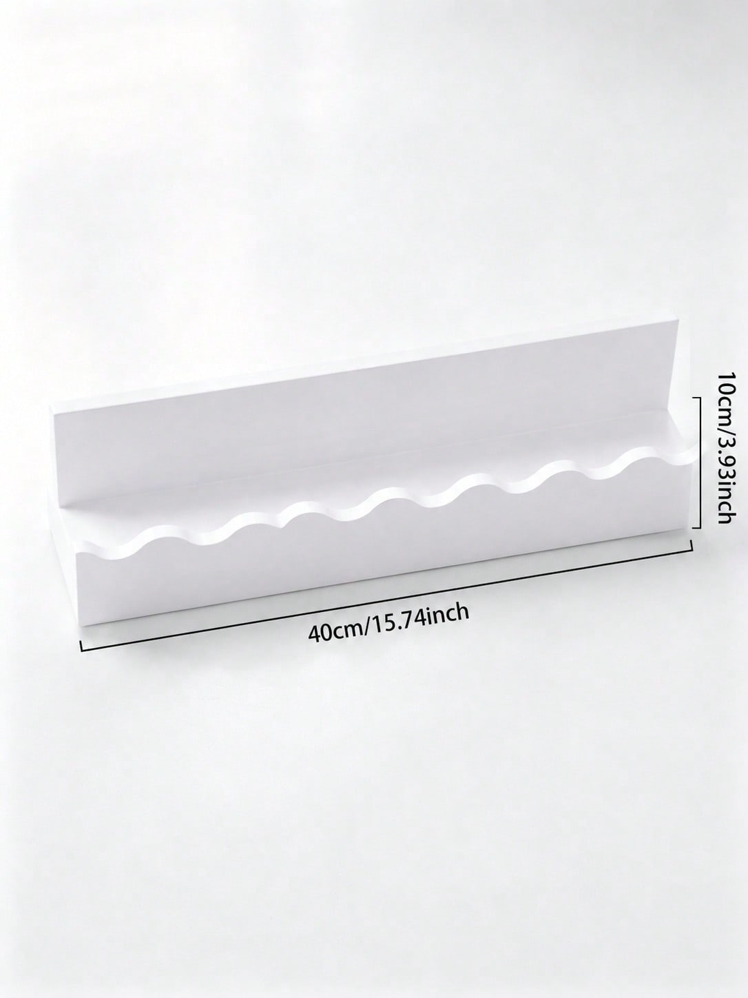 wavy edge floating wall shelf - White